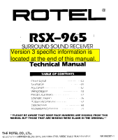 Rotel RSX-965-V1 - Technical manual 